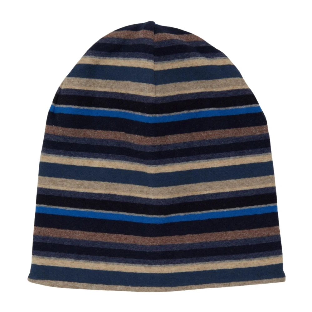 Gallo Unisex omkeerbare blauwe fleece muts met veelkleurige strepen Multicolor Unisex