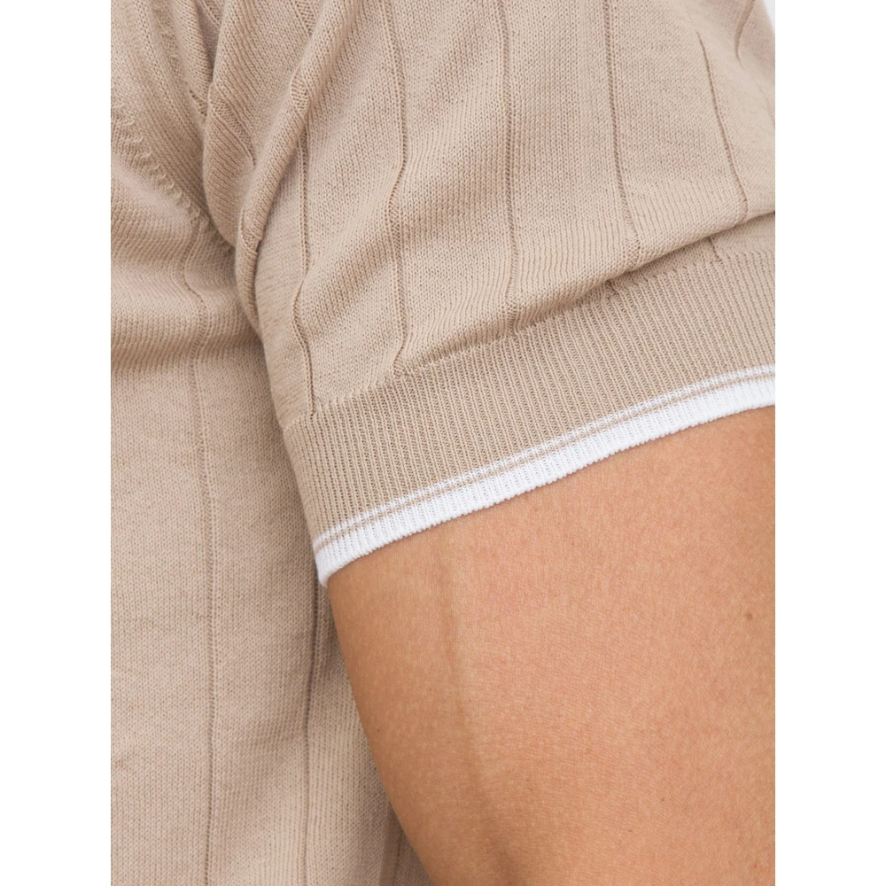 PESERICO Stijlvolle Gebreide Top Beige Heren
