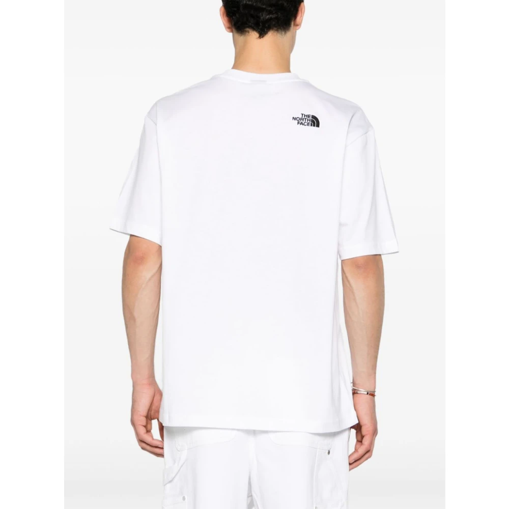 The North Face Wit Katoenen Jersey Geborduurd Logo T-shirt White Heren