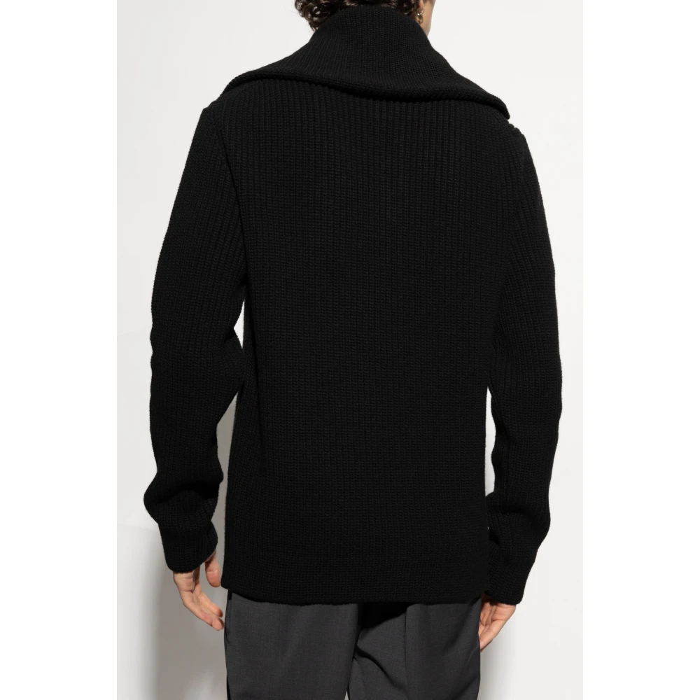 Dolce & Gabbana Wollen trui met brede kraag Black Heren