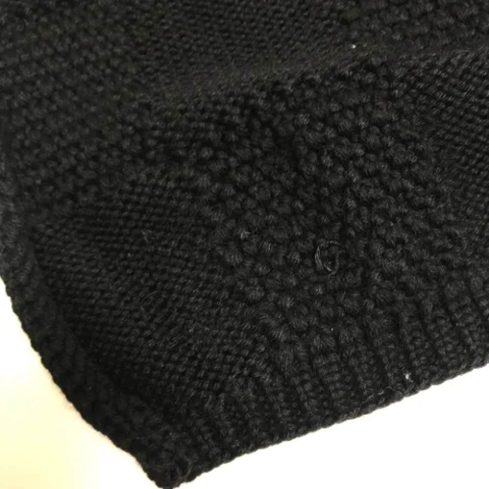 Louis Vuitton Vintage Pre-owned Wool scarves Black Dames