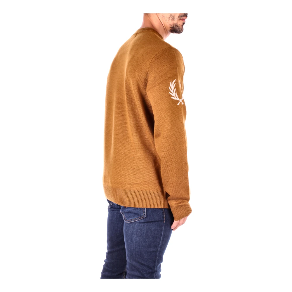 Fred Perry Bruine Logo Sweaters Brown Heren