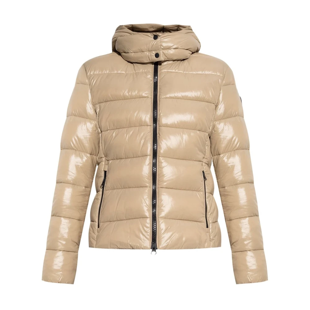 Save The Duck Winddichte Afneembare Capuchon Nylon Jas Beige Dames