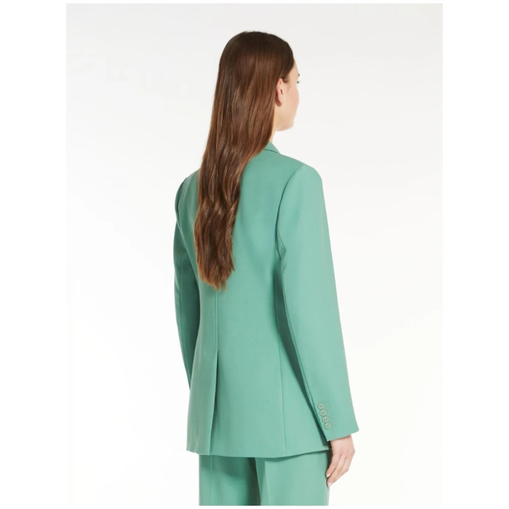 Max Mara Elegante Wollen Jas Lana Green Dames