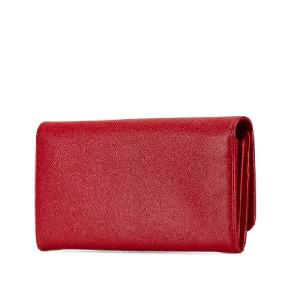Bvlgari Vintage Pre-owned Leather wallets Red Dames