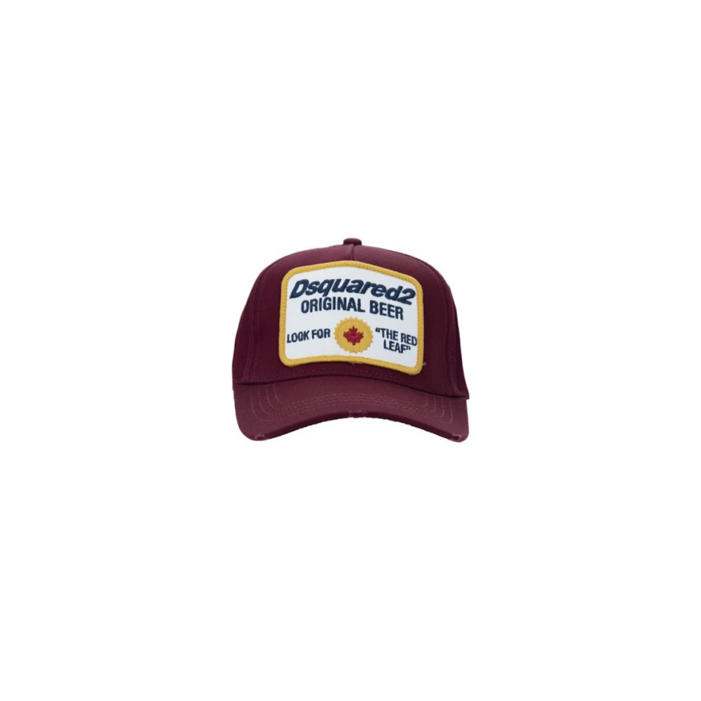 Dsquared2 Geborduurde baseballpet met gesp Red Unisex