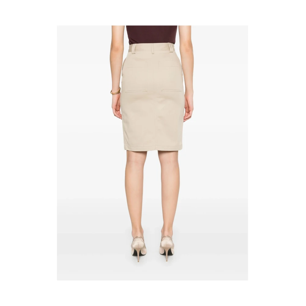 Anine Bing Beige Rok met Knoopsluiting en Zakken Beige Dames