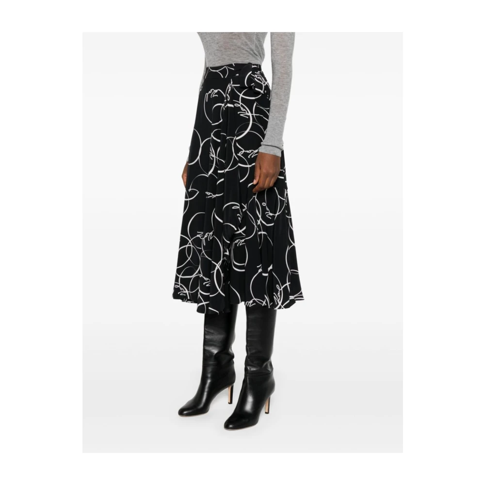 Karl Lagerfeld Cirkel Print Wikkelrok Black Dames