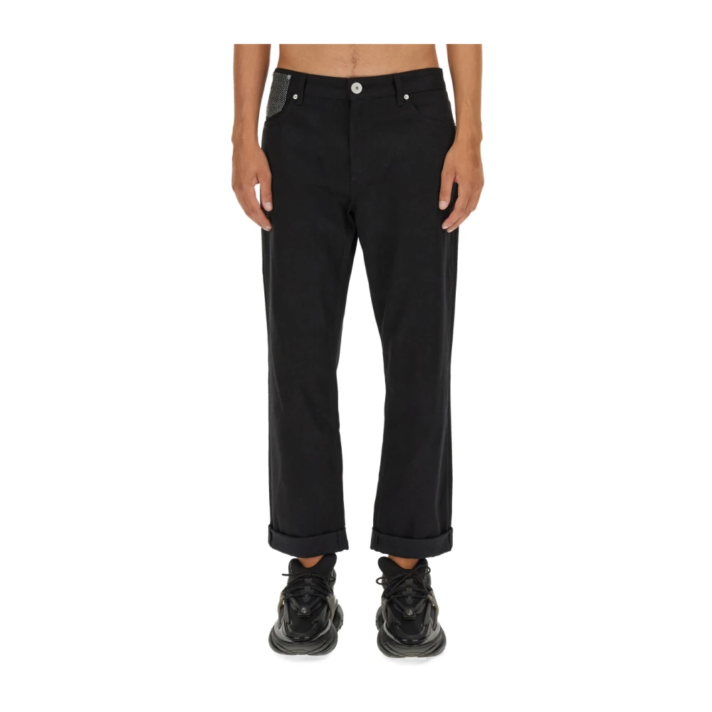 Balmain Denim Regular Fit Jeans Black Heren