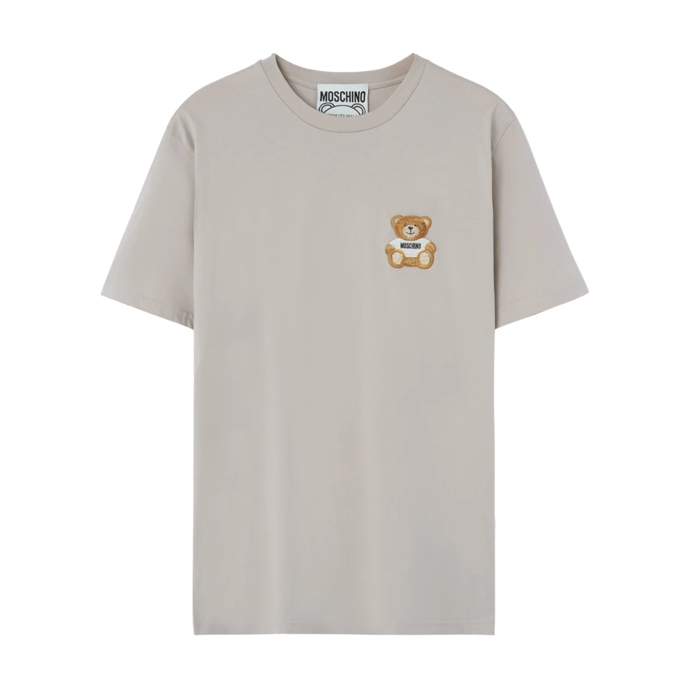 Moschino Geborduurd Logo Teddy Bear T-Shirt Gray Heren