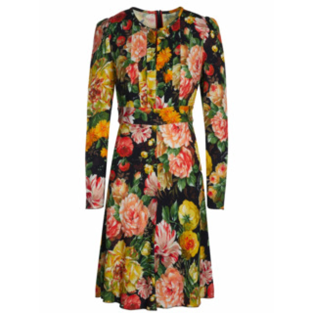 Dolce & Gabbana Women's Multicolor Midi Dresses, Xl, Black Dress For