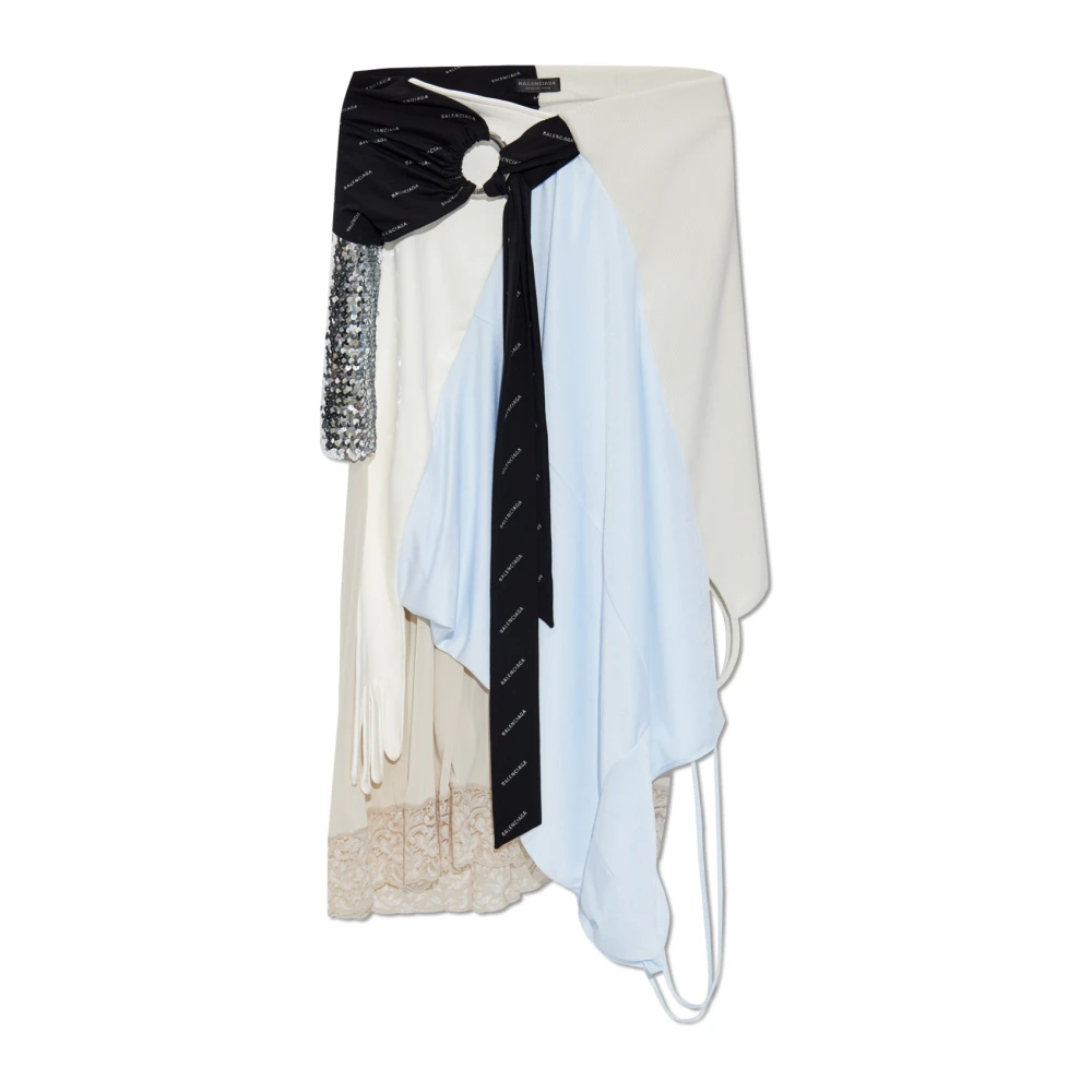 Balenciaga Asymmetrische rok met logo Multicolor Dames