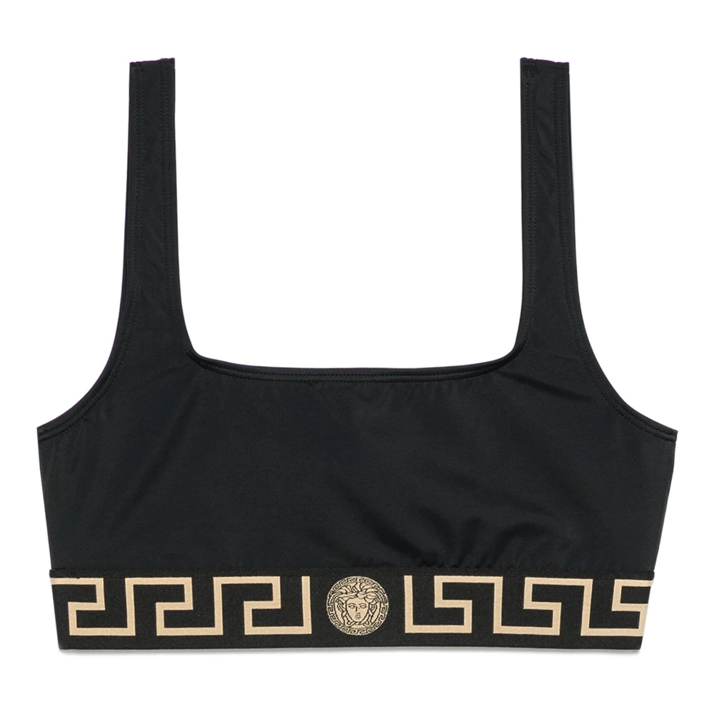 Versace Zwarte Sea Bikini Top met Medusa Motief Black Dames