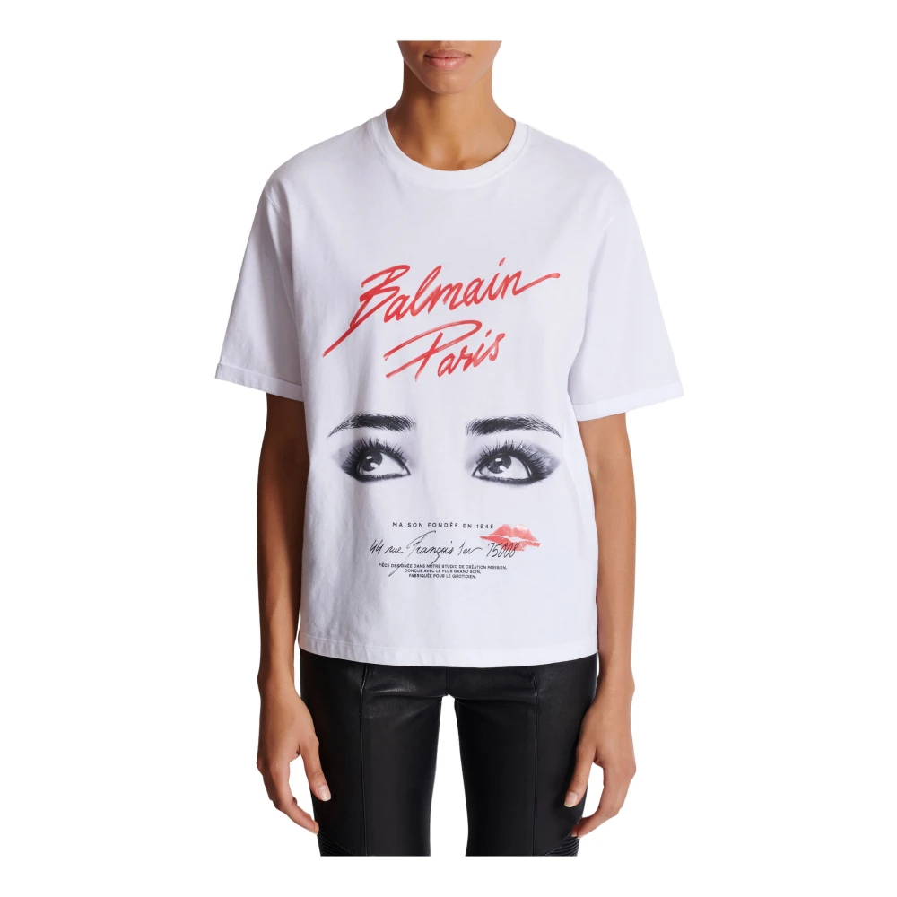 Balmain Kortmouw Schoonheid T-shirt White Dames