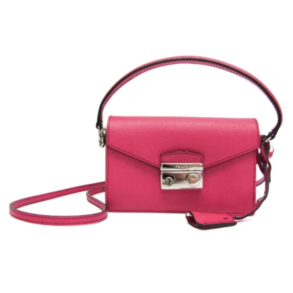 Prada Vintage Pre-owned Leather shoulder-bags Pink Dames