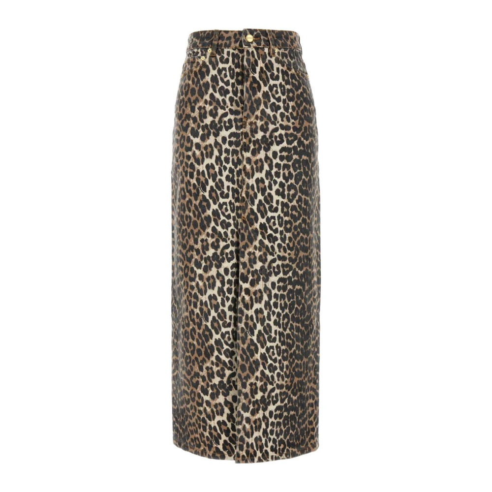 Ganni Gedrukte Denim Rok Multicolor Dames