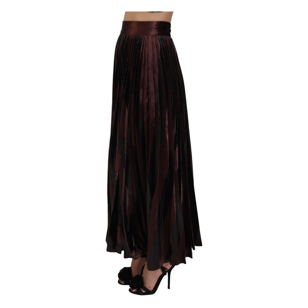 Dolce & Gabbana Elegante Maxi Rok met Hoge Taille Red Dames