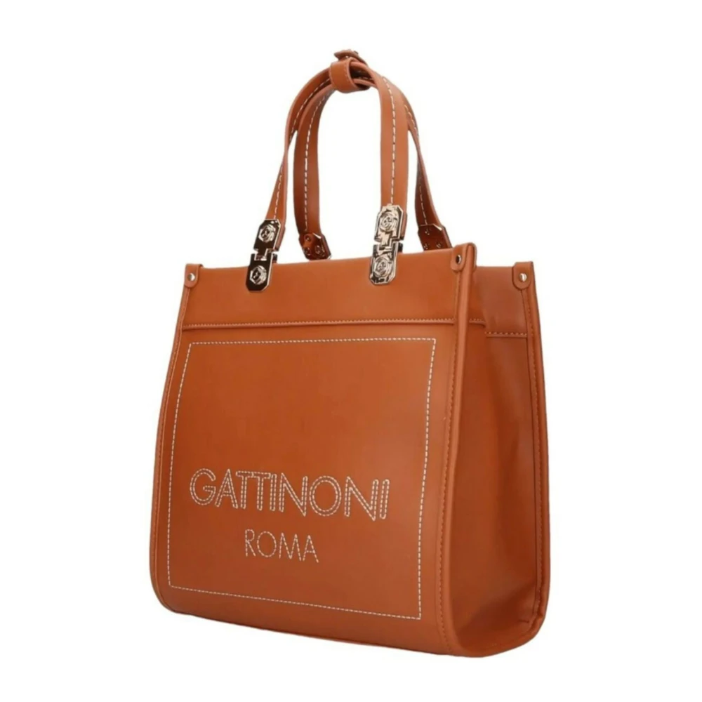 Gattinoni Elegante Gestructureerde Handtas Bruin Brown Dames