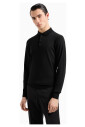 pull-polo-noir-avec-aigle-brode