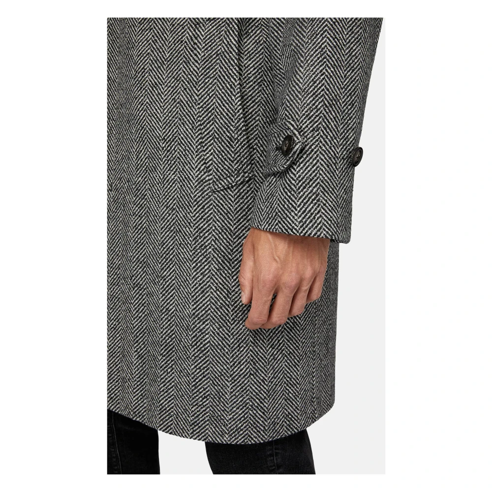 Boggi Milano Enkelrijige wollen jas Beige Heren