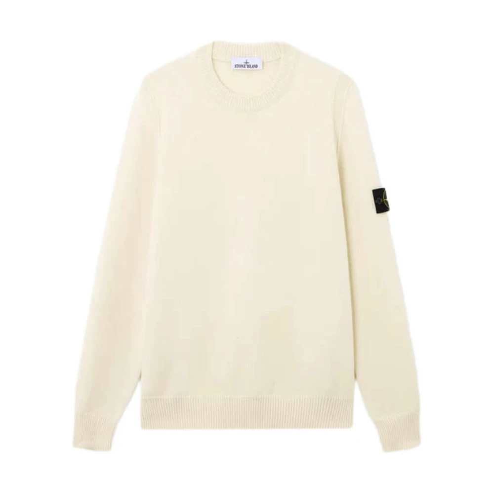 Stone Island Wool Crewneck Jumper - Male - Round-Neck Knitwear - White - S - Knitwear