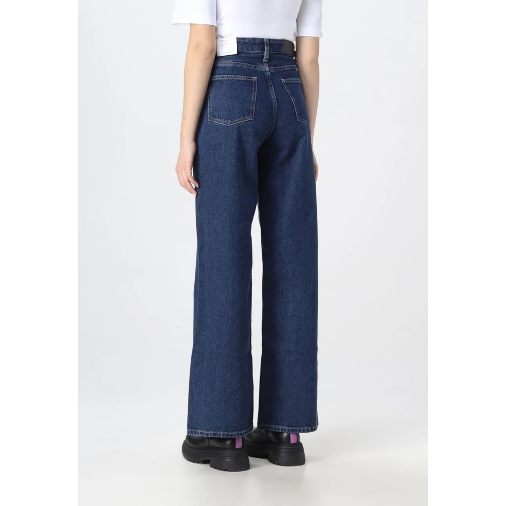 Calvin Klein Wide Leg Jeans Archive Blue Rinse Blue Dames