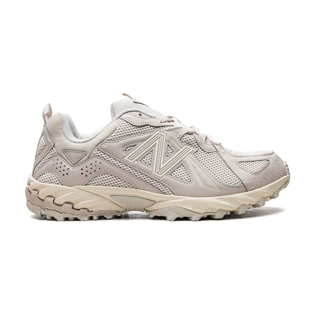 New Balance Grå 610T Sneakers, Logotyp Applikation, Gummisula Beige, Dam