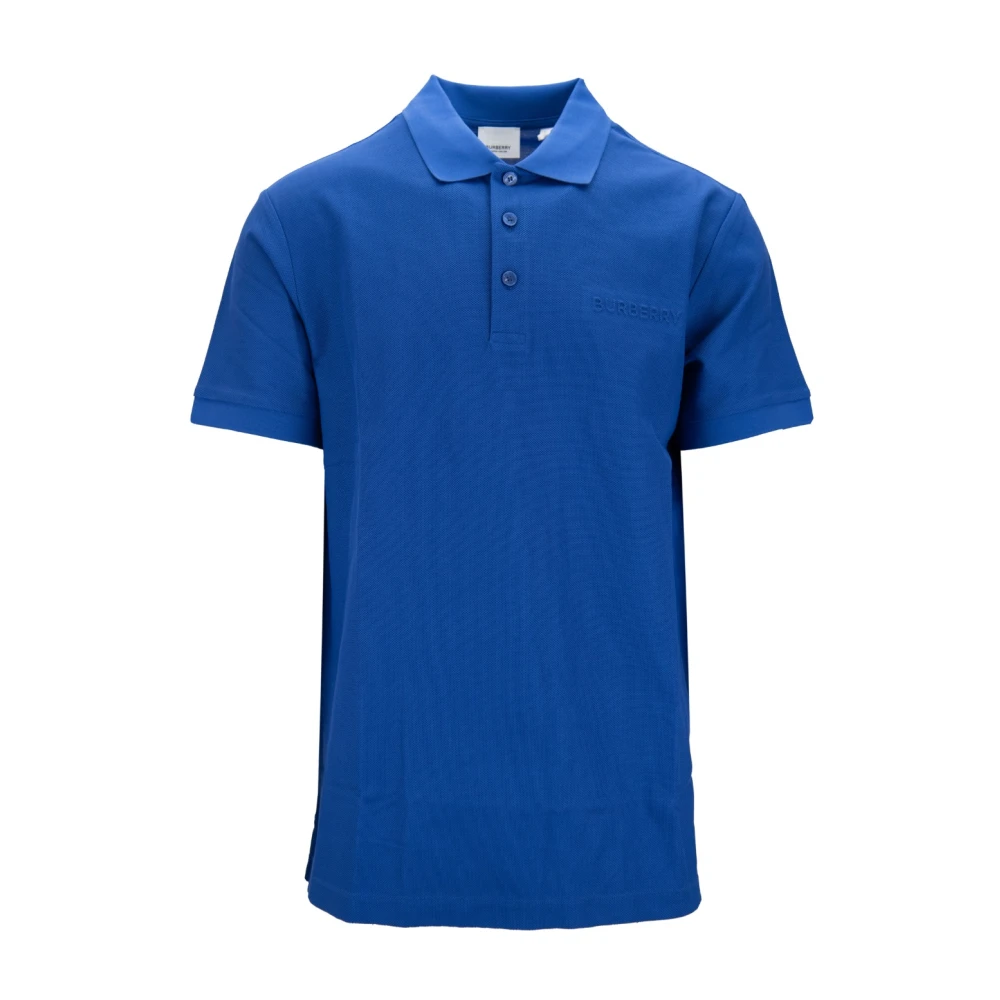 Burberry Men's Blue Polo Shirts, Xl, Button Polo Shirt
