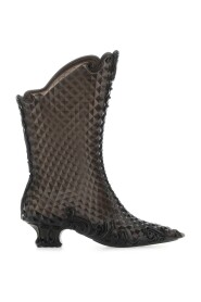 Schwarze PVC -Knöchelstiefel