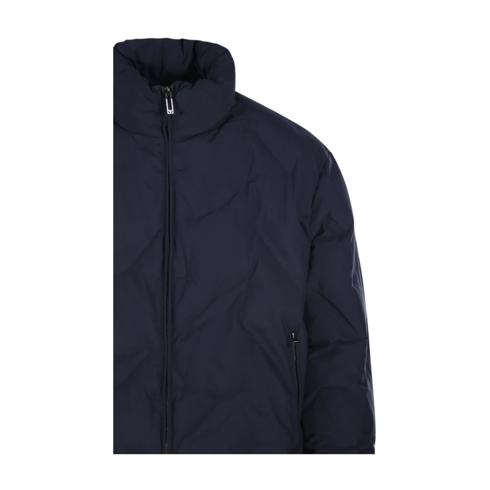 Emporio Armani Navy Gewatteerde Jas Blue Heren