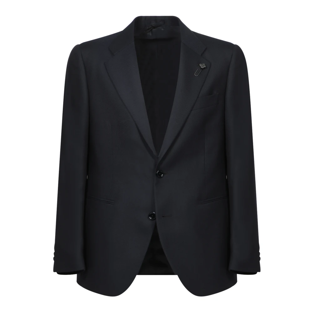 Blå Ull Blazer Elegant Stil