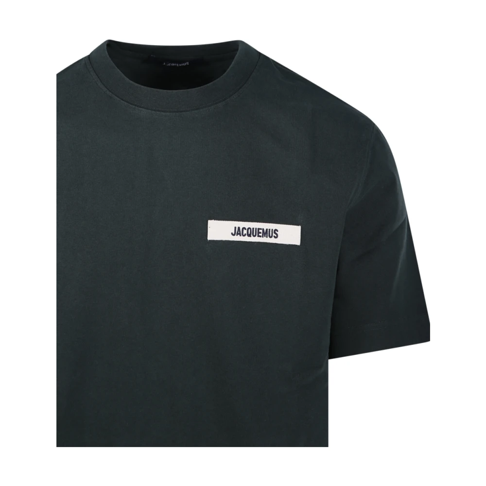 Jacquemus Donkergroene Gros Grain T-Shirt Green Heren