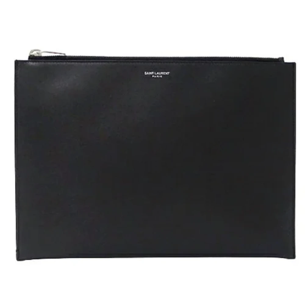 Saint Laurent Vintage Pre-owned Leather clutches Black Dames