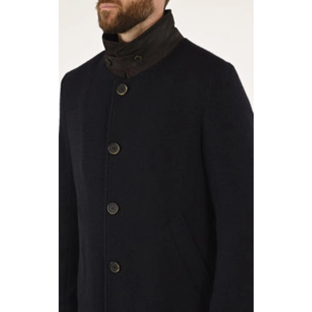 Gimo's Elegante Marine Wollen Jas Blue Heren