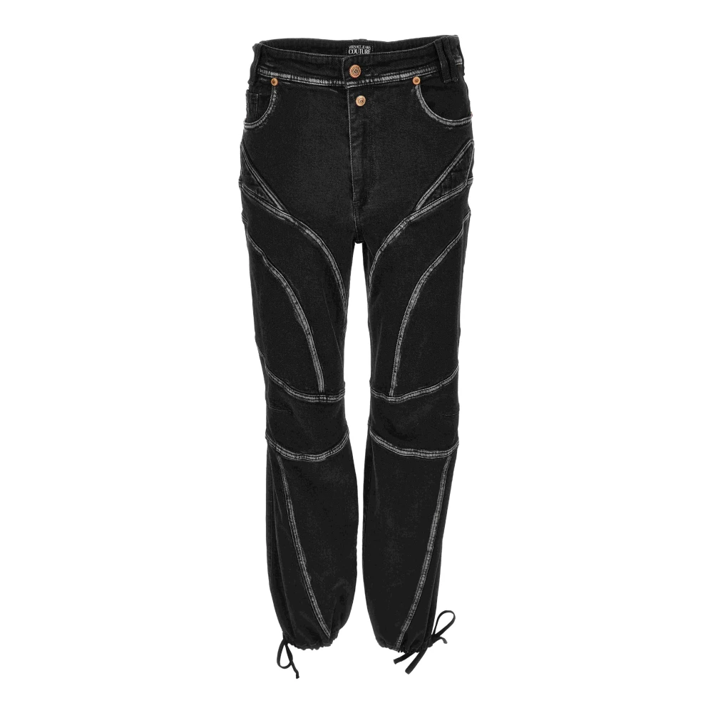 Versace Jeans Couture Stijlvolle Broeken voor Modeliefhebbers Black Dames