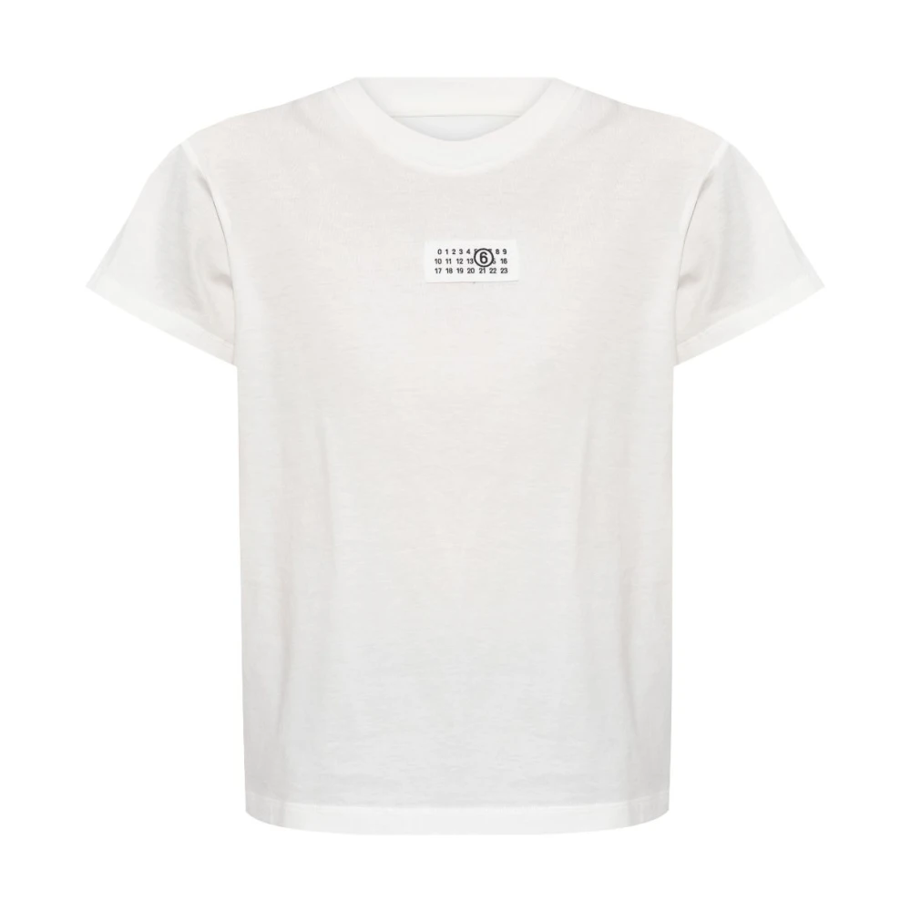 MM6 Maison Margiela Numeric Cotton Jersey T-shirt White Dames