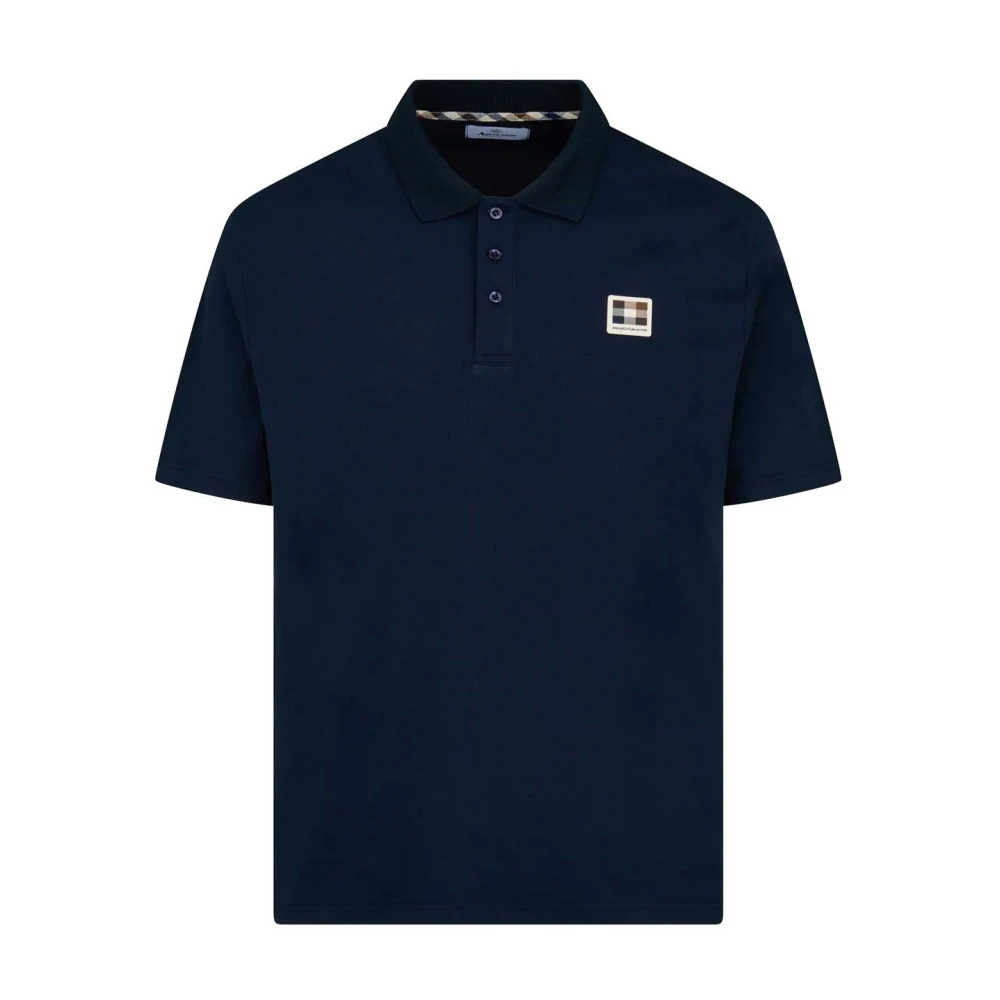 Aquascutum Men's Blue Polo Shirts, M, Polo Shirt