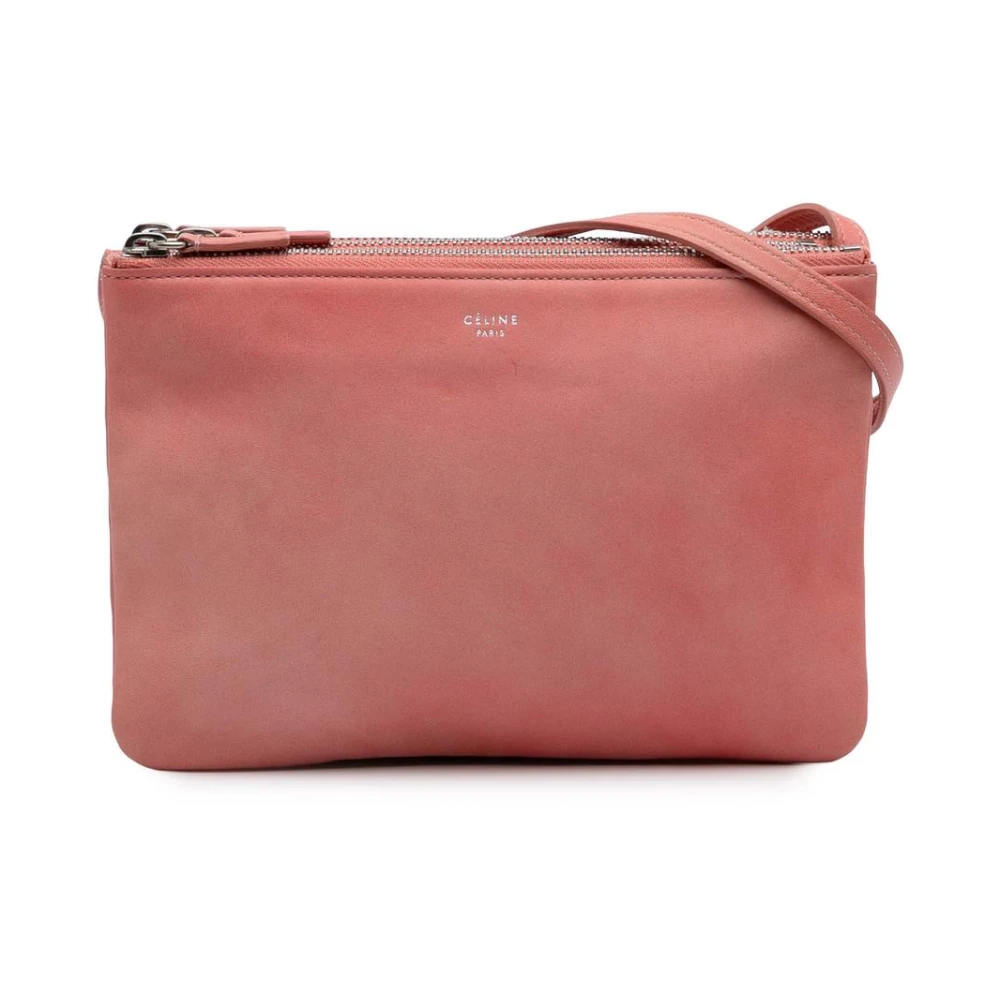 Celine Vintage Women's Pink Vintage Cross Body Bags, One Size, Pre-Owned Celine Leather Crossbody Bag