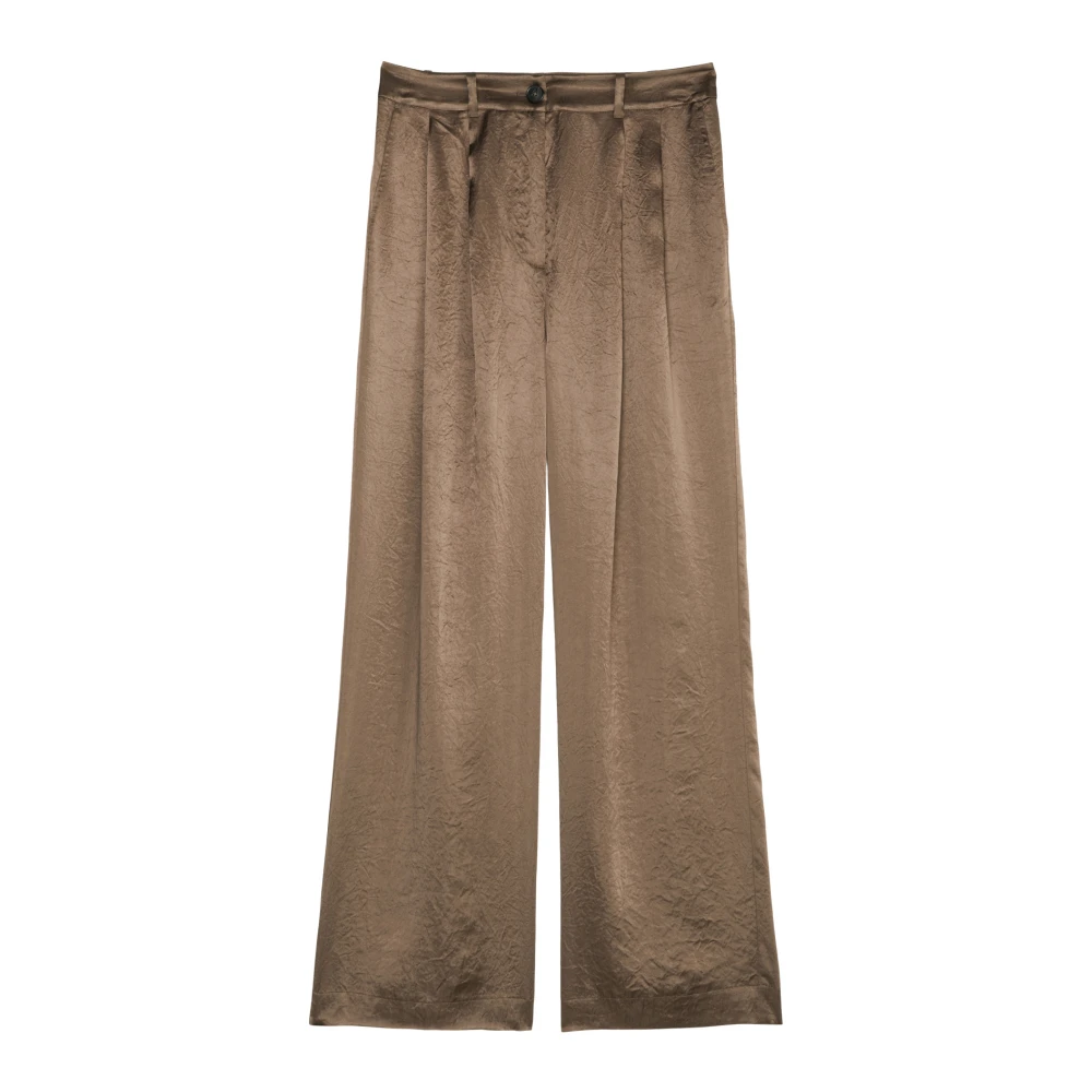 Marc O'Polo Rechte geplooide broek Brown Dames