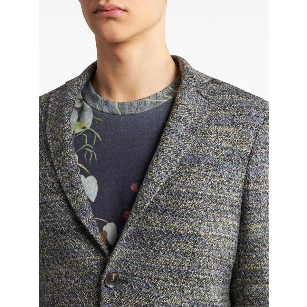 ETRO Navy Blauw Wollen Blazer Buitenkleding Blue Heren