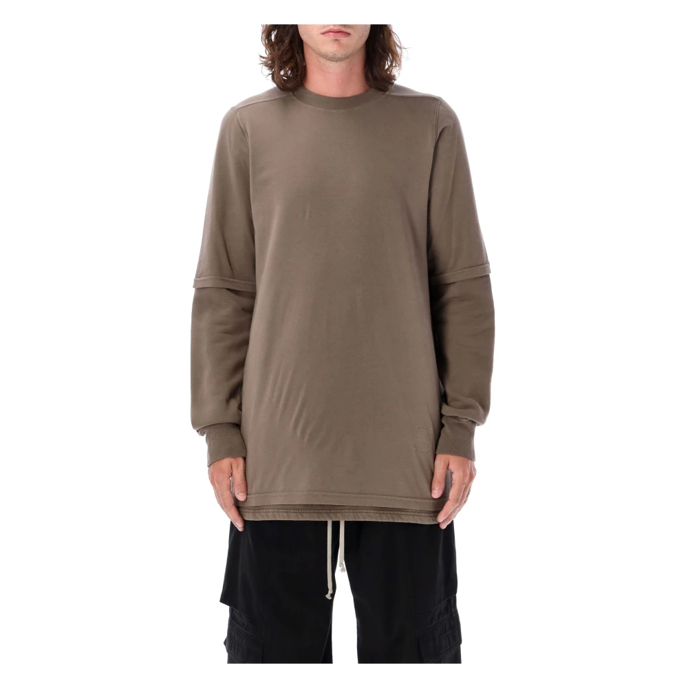 Rick Owens Gelaagde Gebreide Stof Aw24 T-shirt Brown Heren