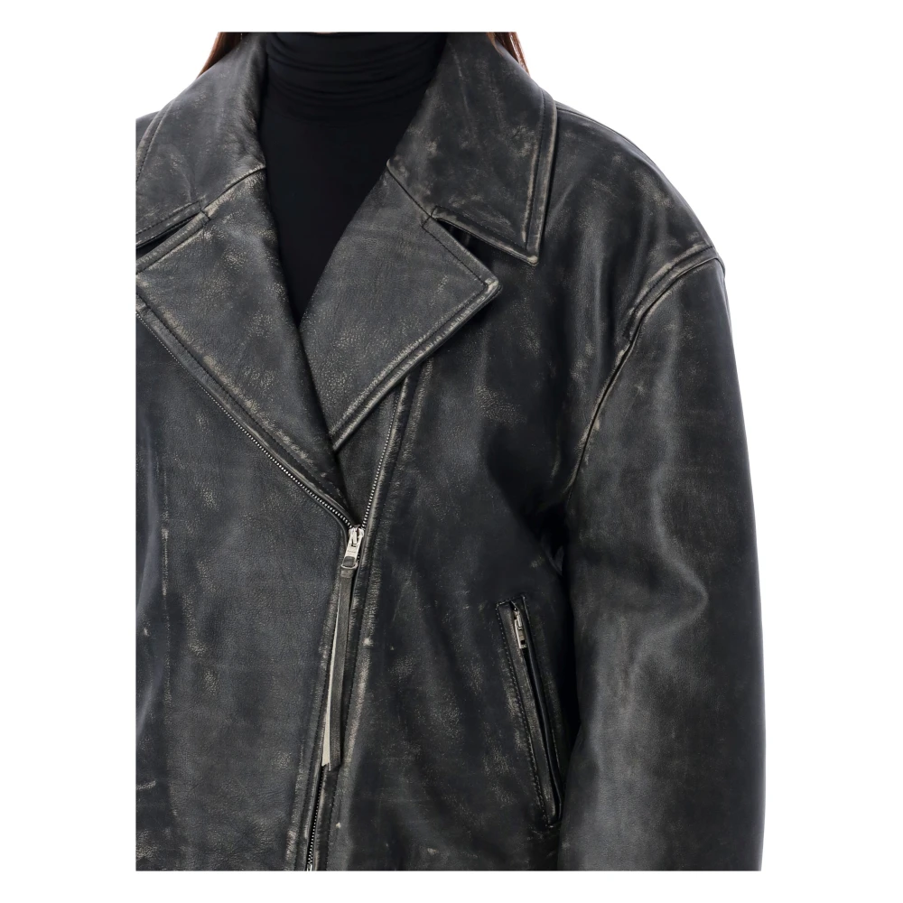 Acne Studios Zwarte Bikerjas Kleding Black Dames