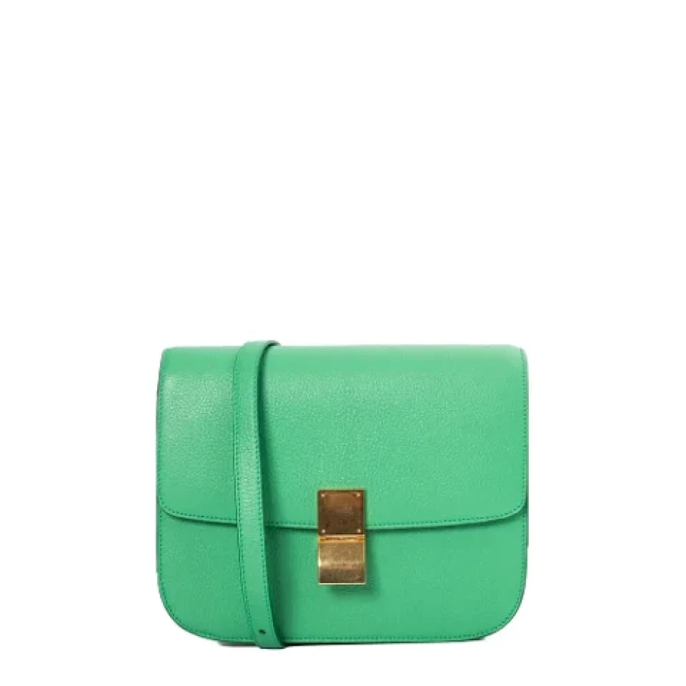 Celine Vintage Pre-owned Leather celine-bags Green Dames