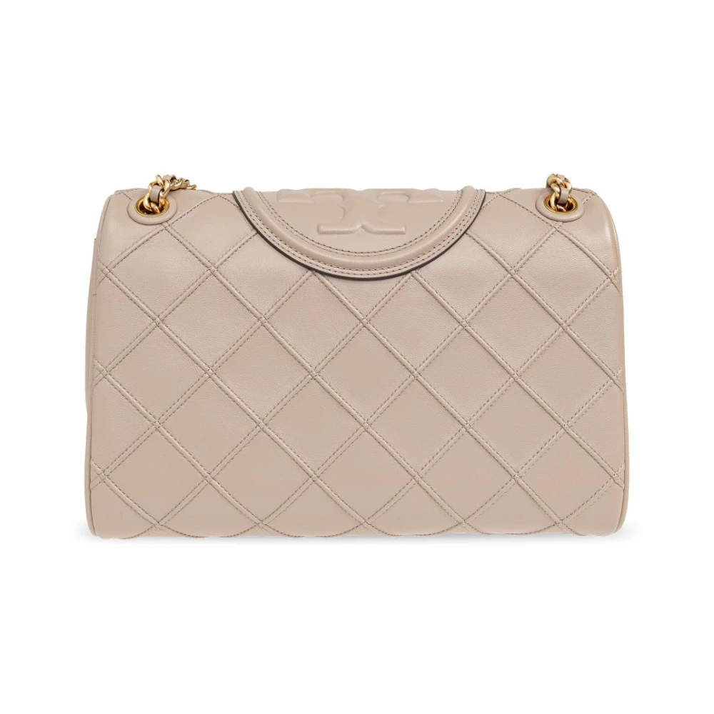 TORY BURCH Convertible Fleming Schoudertas in Beige Dames