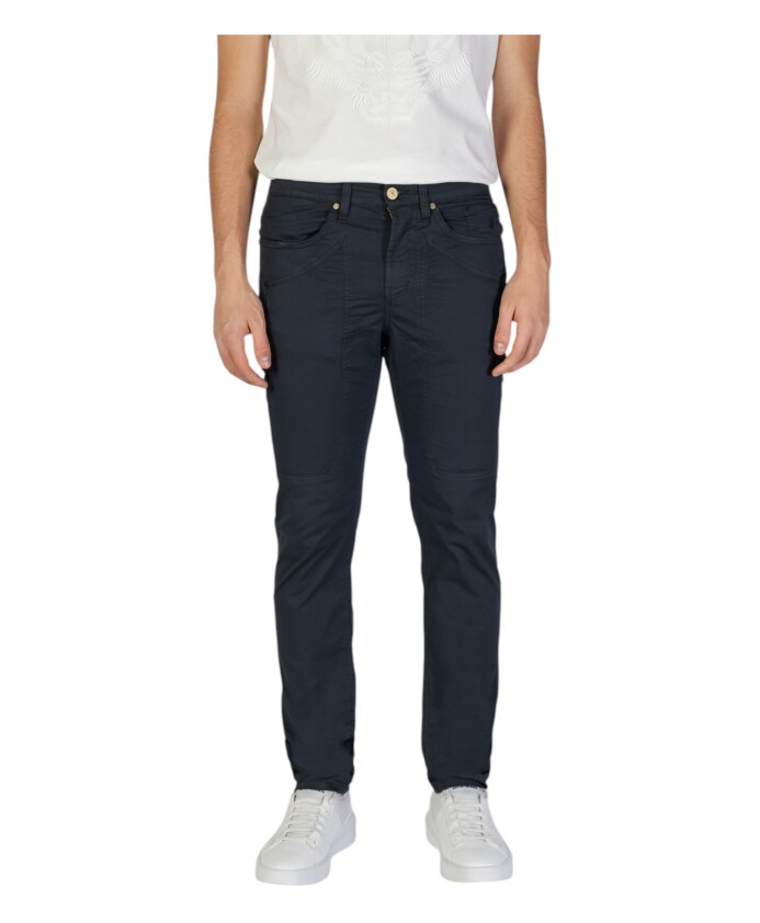 pantalon-bleu-en-coton-lycra-a-fermeture-eclair