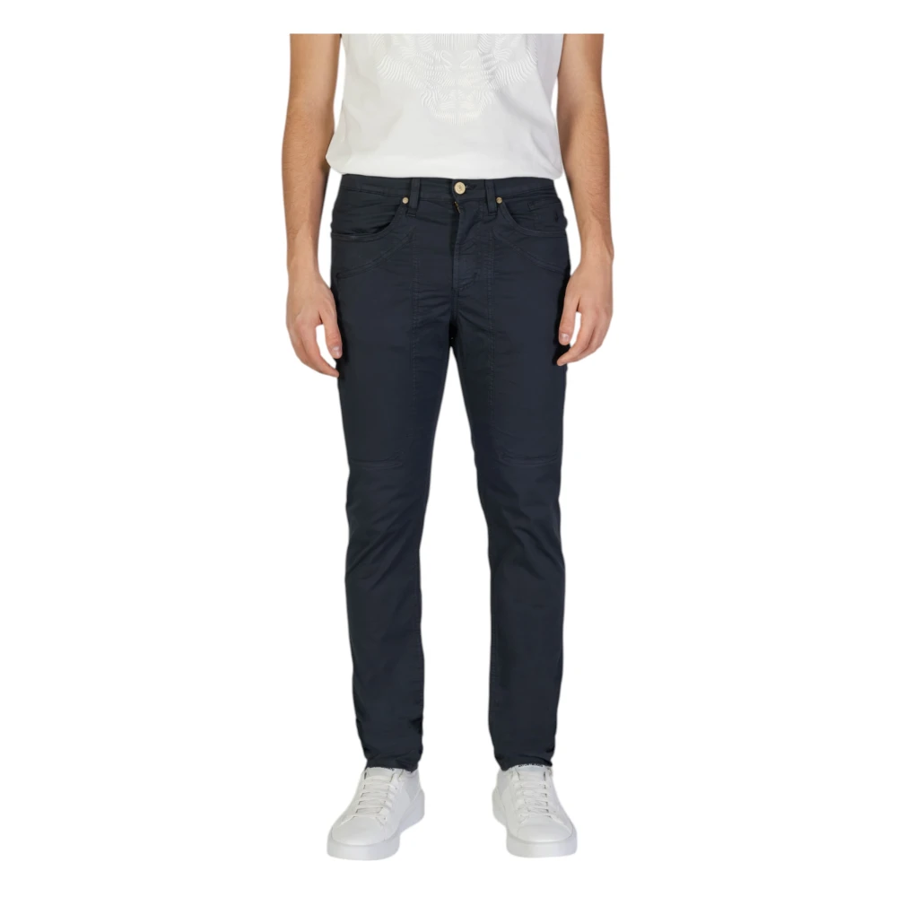 Jeckerson Blauwe Katoen Lycra Ritsbroek Blue Heren