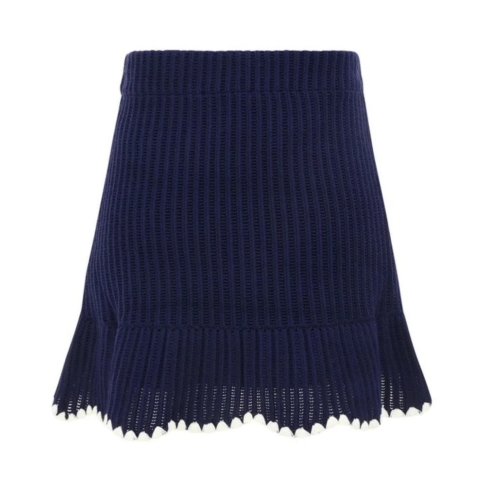 Self Portrait Monochrome Asymmetrische Mini Rok Blue Dames