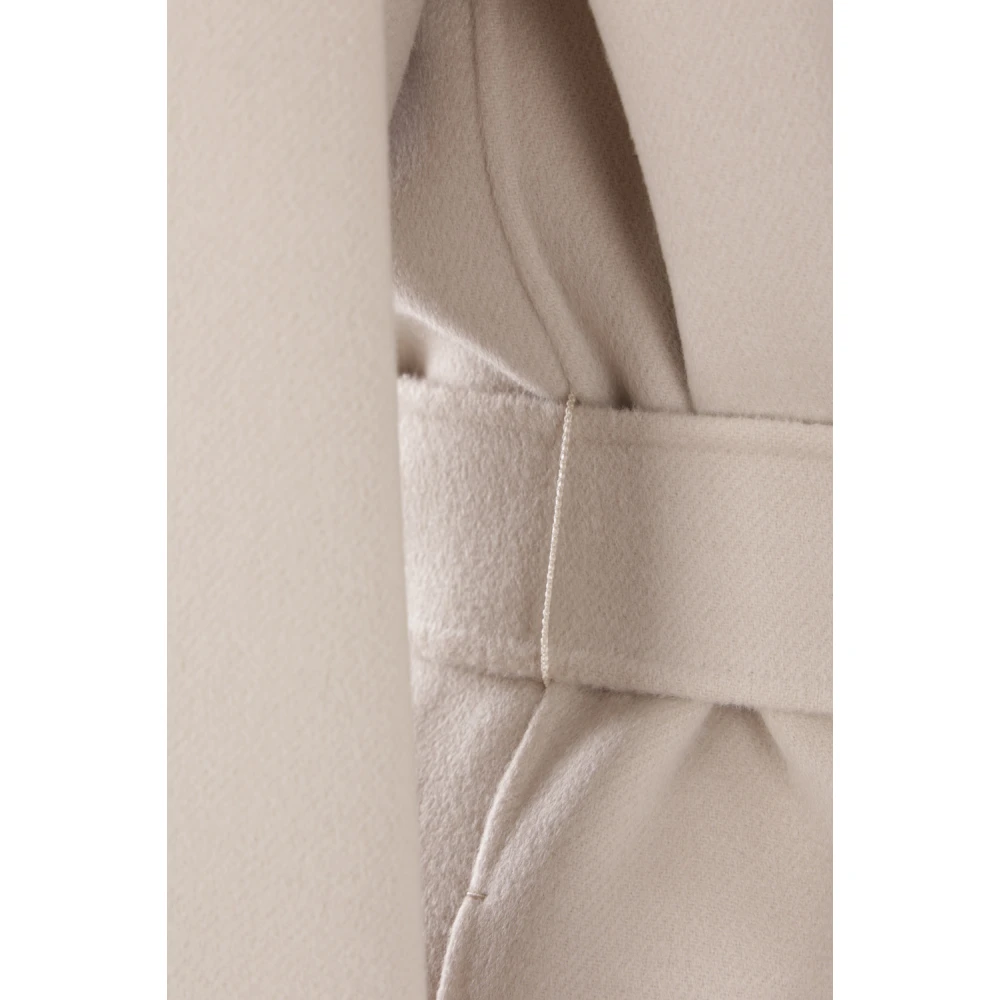 Max Mara Beige Wollen Omslagjas Pink Dames