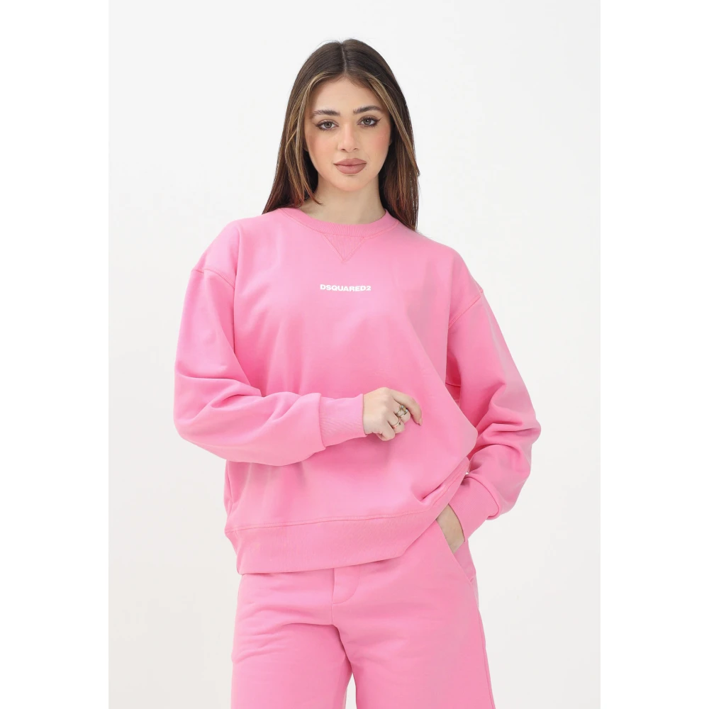 Dsquared2 Roze Crewneck Trui Lente Zomer Pink Dames