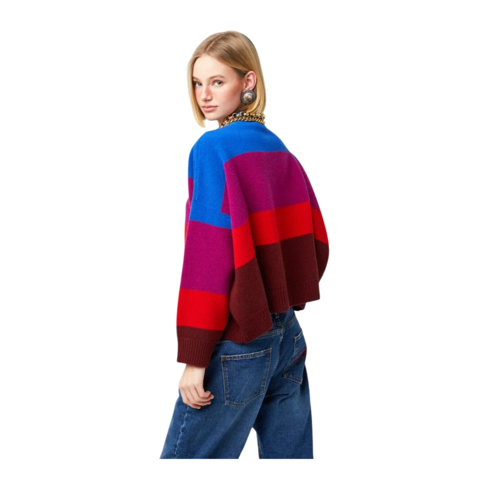 Giada Benincasa Blauwe Gestreepte Trui met Lurex Detail Multicolor Dames